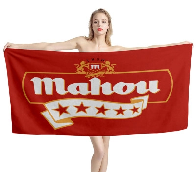 Mahou Beer Red Beach Towel