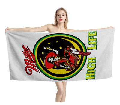 Miller High Life White Beach Towel