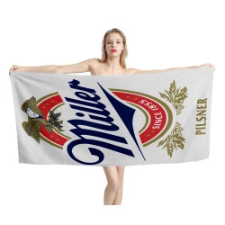 Miller Since 1855 Pilsner White Beach Towel
