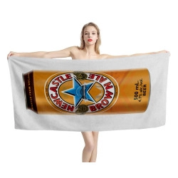 Newcastle Can Beer White Beach Towel