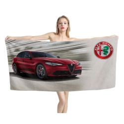 Alfa Romeo Giulia Red Car Beach Towel