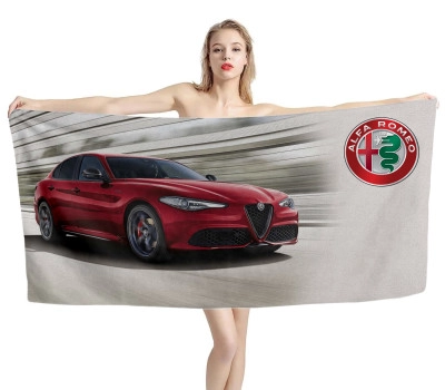 Alfa Romeo Giulia Red Car Beach Towel