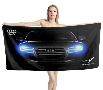 Audi Black Car Beach Towel