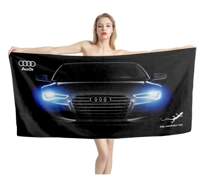 Audi Black Car Beach Towel