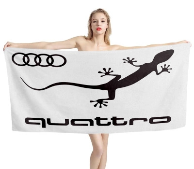 Audi Quattro White Beach Towel