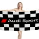 Audi Sport Checkered Racing Black White Beach Towel - Image 1