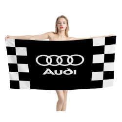Audi White Black Beach Towel