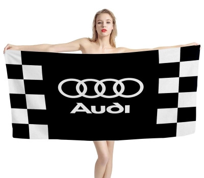 Audi White Black Beach Towel