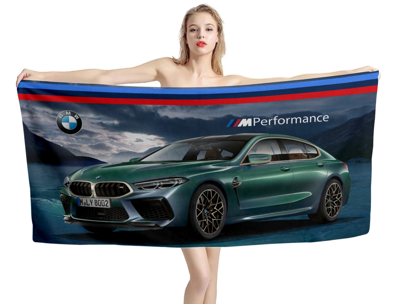 BMW Performance Green Car Beach Towel, BMW--23