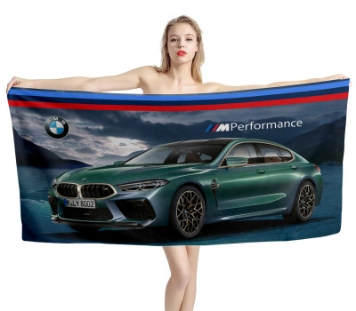 BMW Performance Green Car Beach Towel
