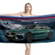 BMW Performance Green Car Beach Towel - Image 1