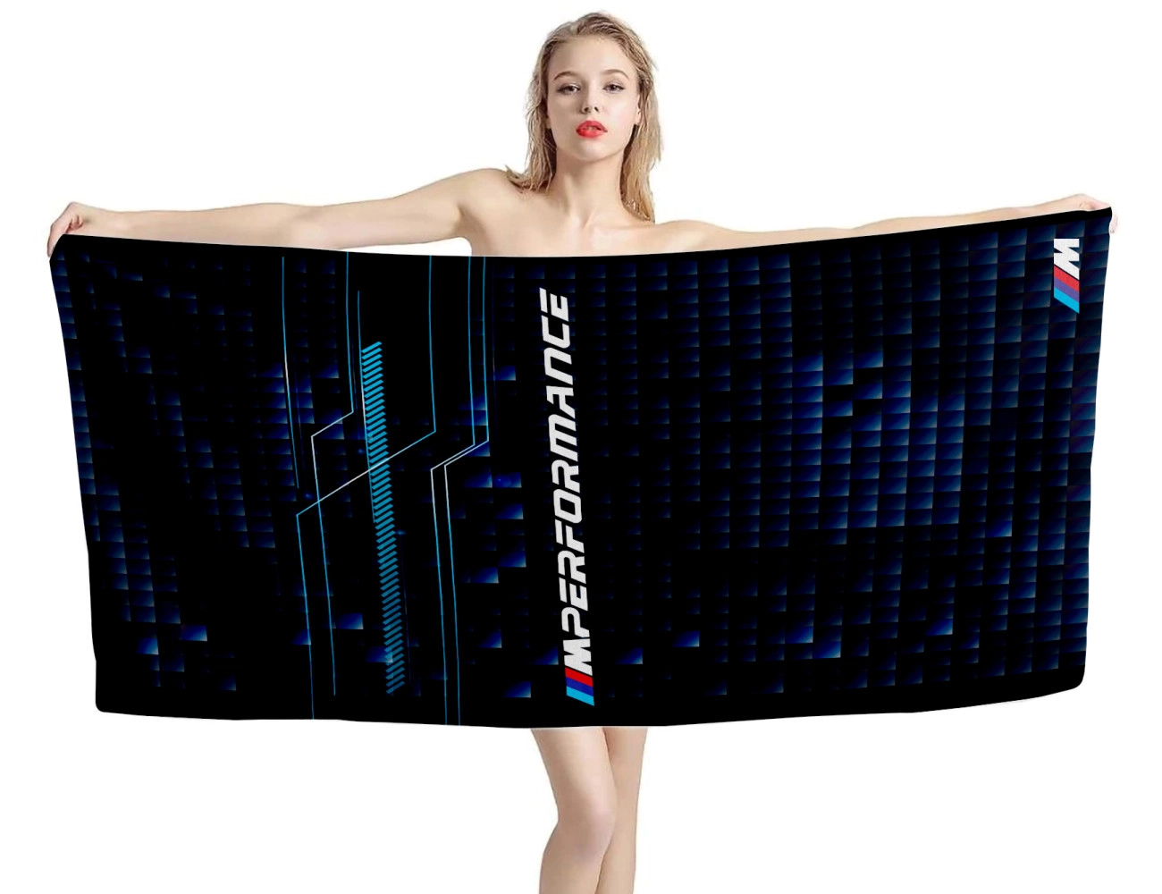 BMW M Performance Black Beach Towel, BMW-PERFORMANCE