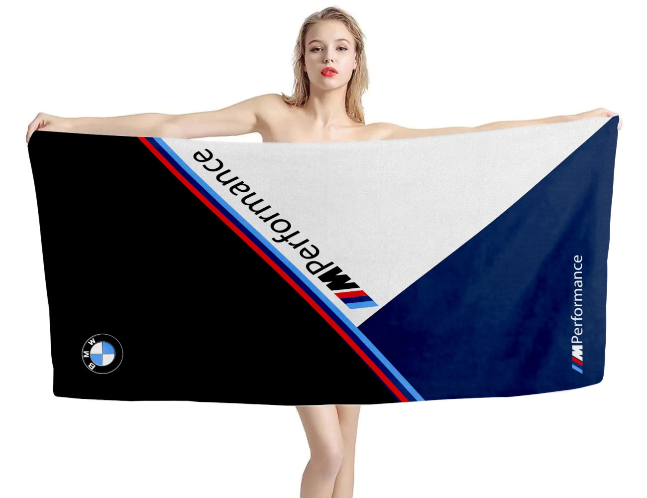 BMW Logo Performance Schwarz Strandtücher, bmw-black-beach-towel
