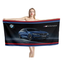 BMW Performance Blue Car Beach Towel