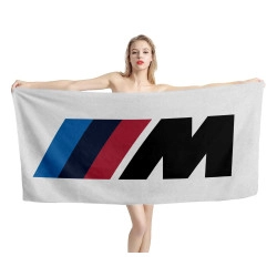 BMW M Logo White Beach Towel