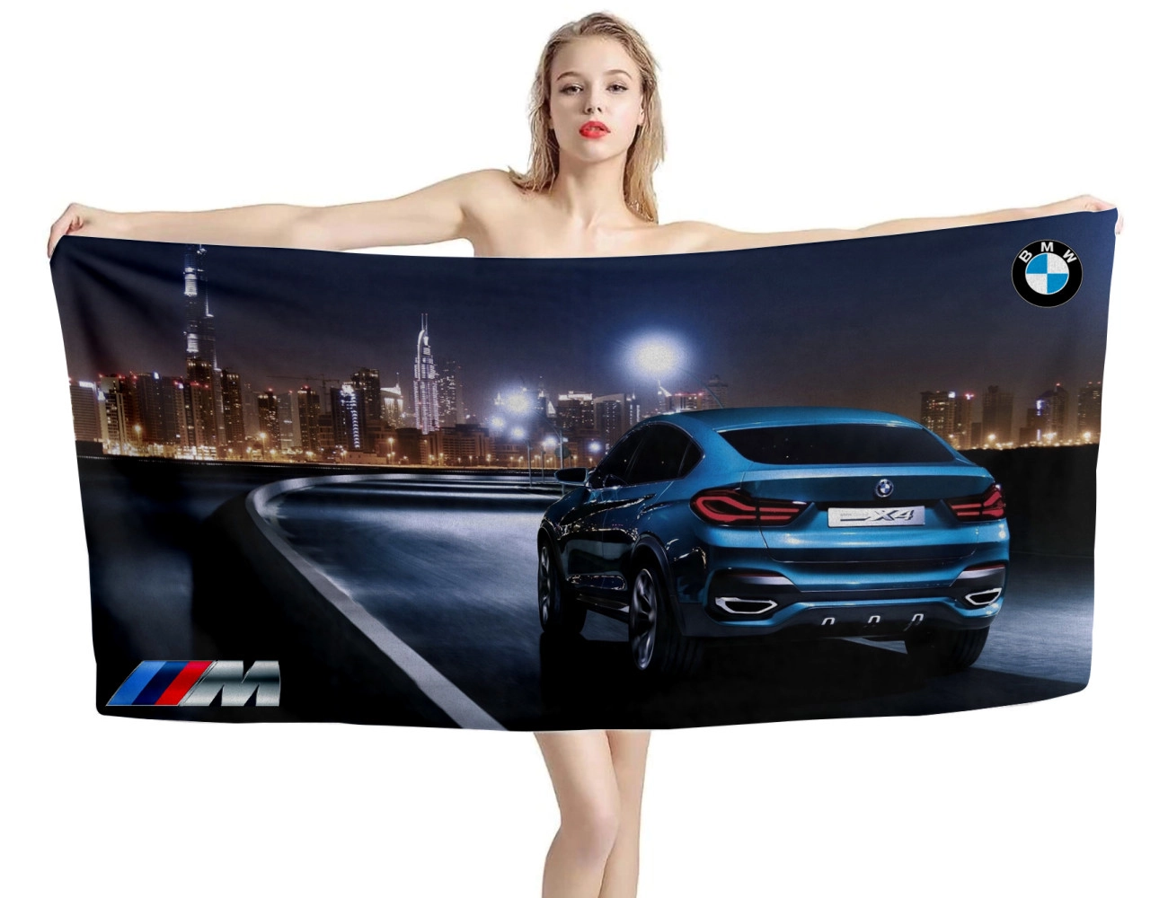 BMW X4 Blue Beach Towel, BMW--08