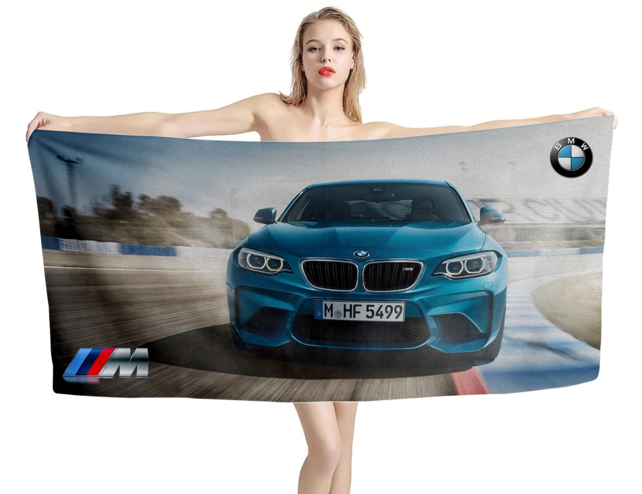 BMW Blue Car Beach Towel, BMW--07