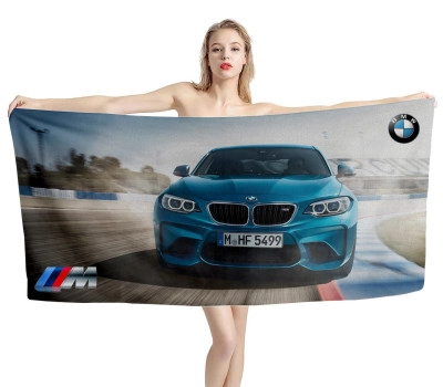 BMW Blue Car Beach Towel
