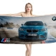 BMW Blue Car Beach Towel - Image 1