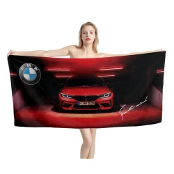 BMW Red Car Beach Towel