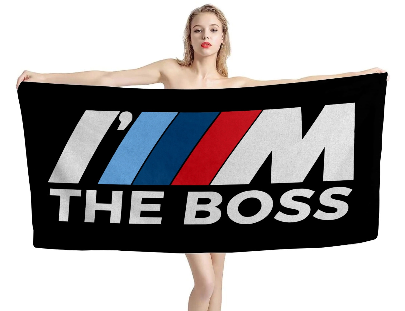 I'm the BMW Boss Black Beach Towel, BMW-Boss