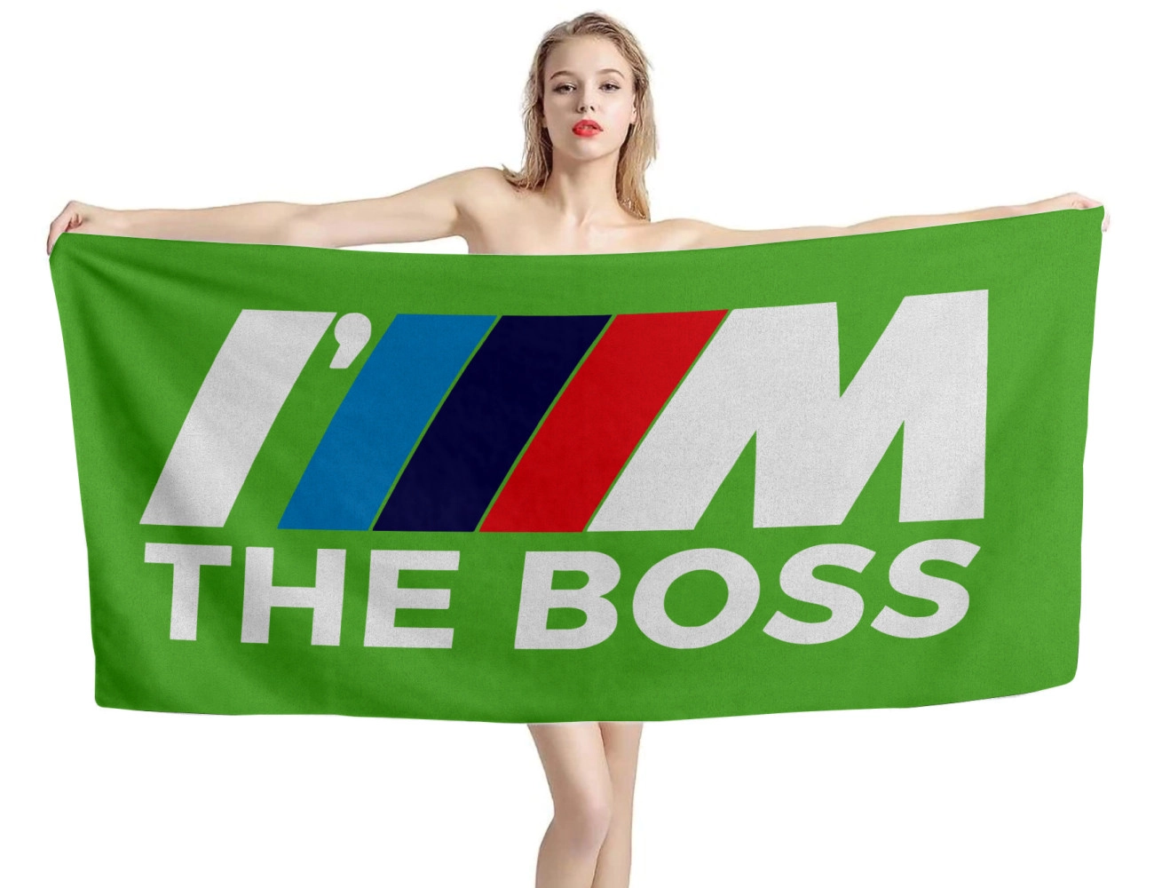 I'm the BMW Boss Lime Beach Towel, BMW-Boss-lime
