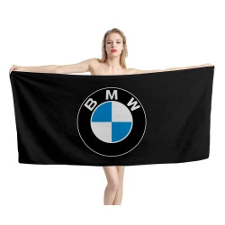 BMW Big Logo Black Beach Towel
