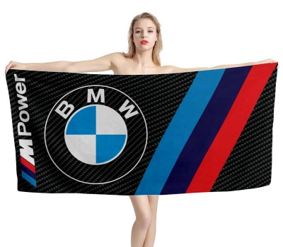 BMW Big Logo M Power Carbon Black Beach Towel