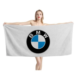 BMW Big Logo White Beach Towel