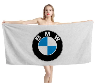BMW Big Logo White Beach Towel