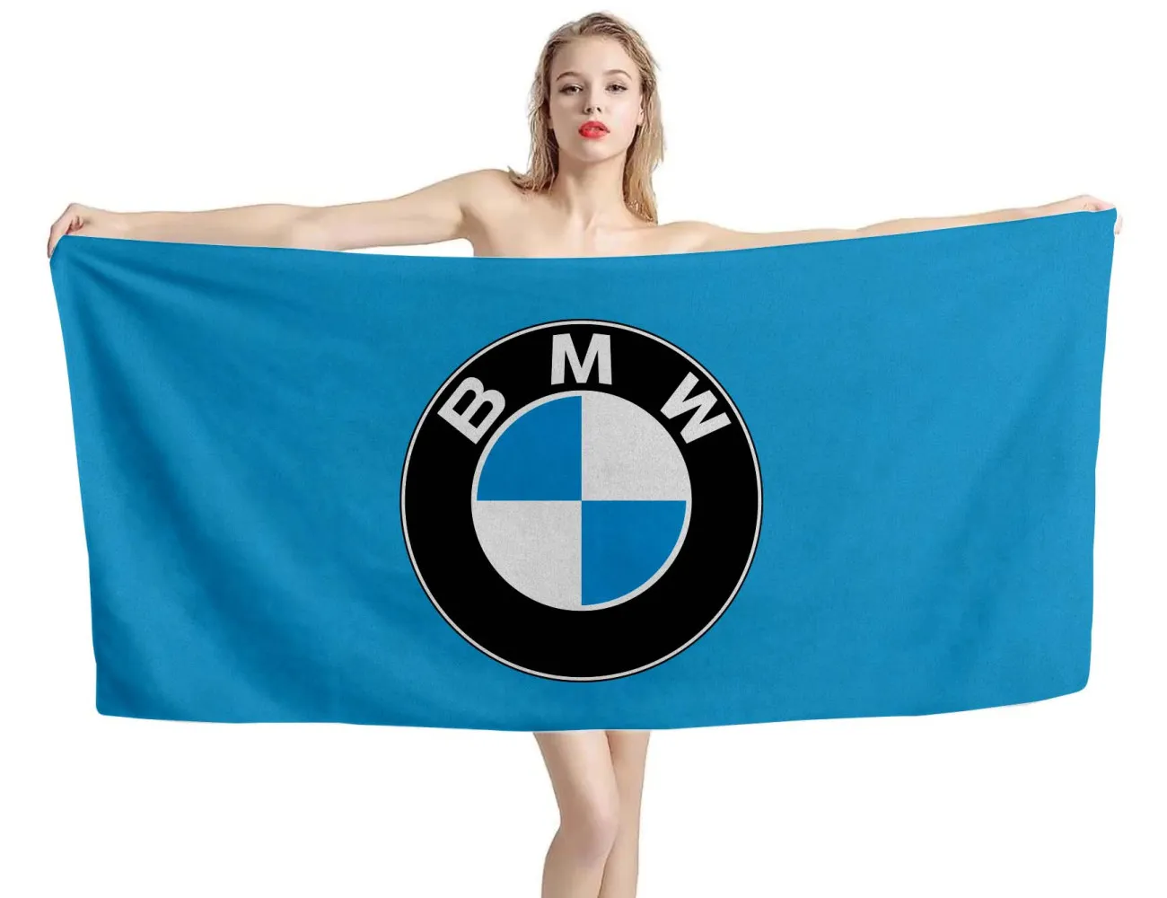 BMW Big Logo Blue Beach Towel, BMW--19