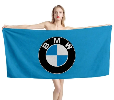 BMW Big Logo Blue Beach Towel
