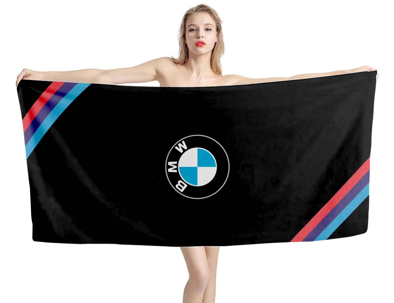 BMW Logo Black Beach Towel, BMW2024