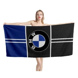 BMW Logo Carbon Blue Beach Towel