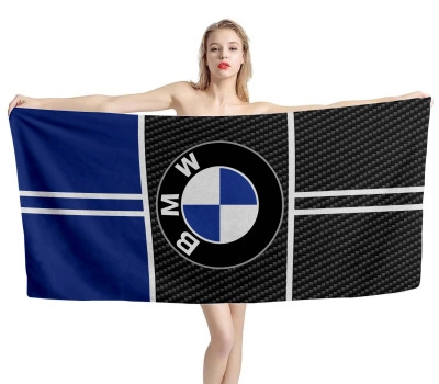 BMW Logo Carbon Blue Beach Towel