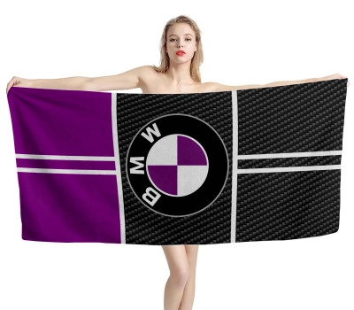 BMW Logo Carbon Purple Beach Towel