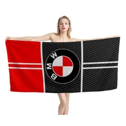 BMW Logo Carbon Red Beach Towel