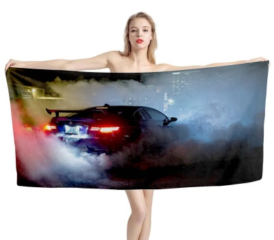 BMW M3 Race Car Drift Beach Towel