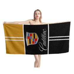 Cadillac Logo Carbon Gold Beach Towel