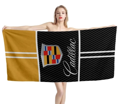 Cadillac Logo Carbon Gold Beach Towel