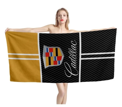 Cadillac Logo Carbon Gold Beach Towel