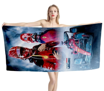 Charles Leclerc F1 Ferrari Beach Towel