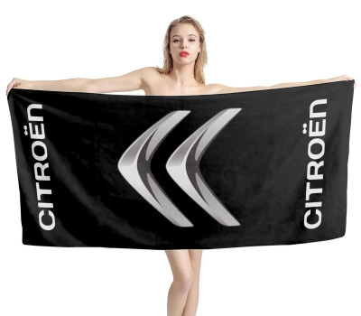 Citroen Logo Black Beach Towel