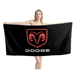 Dodge Logo Black Beach Towel