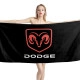 Dodge Logo Black Beach Towel - Image 1