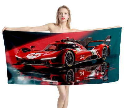 Ferrari 24 Le Mans 24-hour Race Beach Towel
