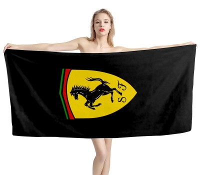 Ferrari Emblem logo Black Beach Towel