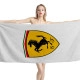 Ferrari Emblem logo White Beach Towel - Image 1