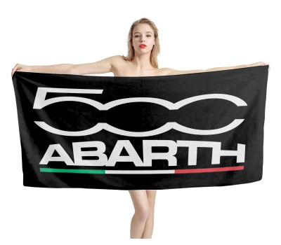 Fiat 500 Black Beach Towel