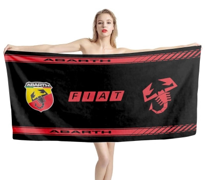 Fiat Abarth Logo Black Beach Towel